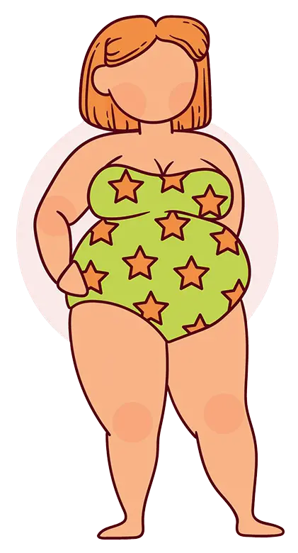 زنی با فرم بدنی سیب