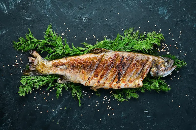 baked-trout-with-vegetables-top-view-free-space-your-text-rustic-style