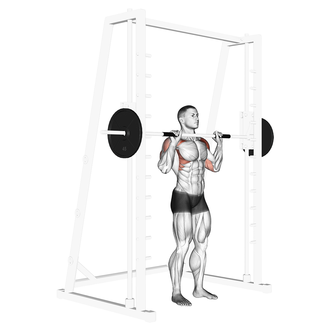 پرس سرشانه اسمیت ایستاده (Standing Smith Machine Shoulder Press)